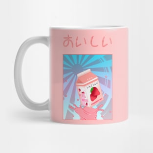 Kawaii Strawberry Milk Rising Sun Decora Mug